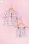 Slub Cotton Top & Shorts Set In Block Print